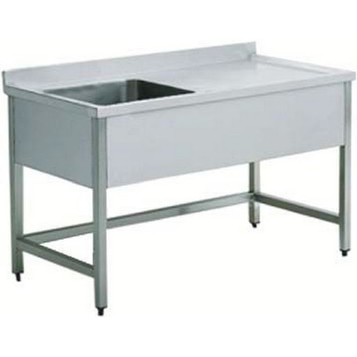 [1E0.6010AL] SINK UNIT, 1 BOWL (400x500x300 mm), W/O BOTTOM SHELF, BACKSPLASH