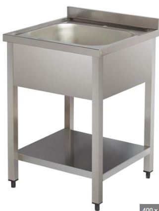 SINK UNIT, 1 BOWL (400x500x300 mm), W/ BOTTOM SHELF, BACKSPLASH