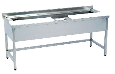 FISH PREPARATION TABLE WITH SCRAPPING HOLE&POLYETHYLEN BLOCKS