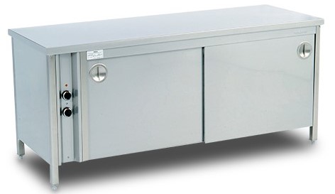 [HC1.7020A] HEATED CUPBOARD, ELC, PERFORATED MID SHELF, VENTILATED HEATING, ISOLATED BODY, BACKSPLASH