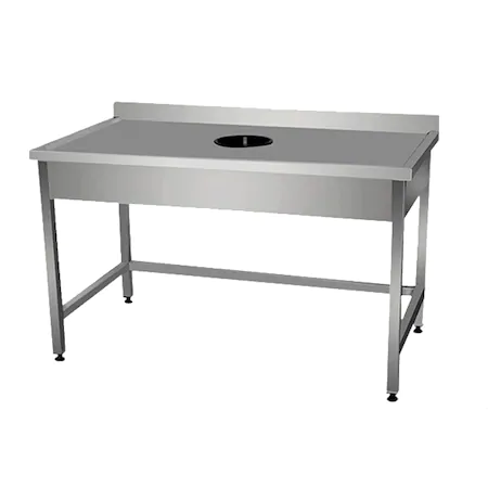DISH SORTING TABLE W/ SCRAPPING HOLE