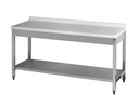 MOBILE POLYETHYLEN TOP TABLE, WITH BOTTOM SHELF AND NO UPSTAND
