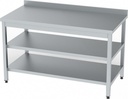 WORK TABLE WITH BOTTOM&MID SHELF AND UPSTAND