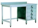 WORK TABLE,W/O BOTTOM SHELF, UPSTAND, 3 DRAWER-LEFT